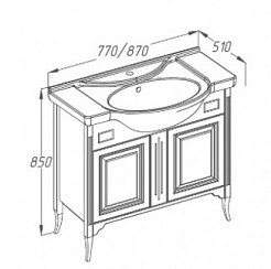 Opadiris Тумба с раковиной Глория 75 орех – фотография-2