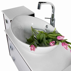 Водолей Мебель для ванной "Сильвия 75" белый/венге – фотография-5