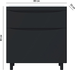 Vivon Тумба под раковину Ostin 80 напольная черная матовая – фотография-10