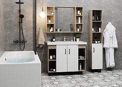 Onika Мебель для ванной Тимбер 100.10 белая/дуб сонома – фотография-4