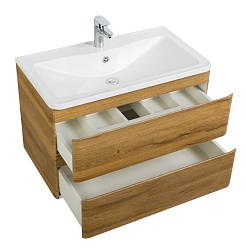 BelBagno Тумба с раковиной Albano 100 подвесная Rovere Rustico – фотография-4