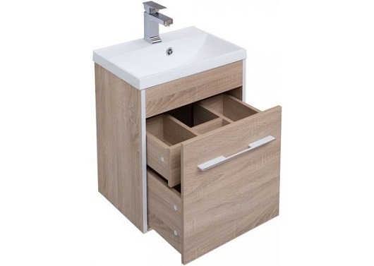 Aquanet Тумба с раковиной Августа 50 дуб сонома – фотография-4