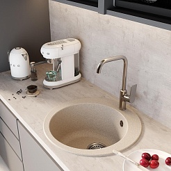 Mixline Мойка кухонная ML-GM13 бежевая – фотография-4