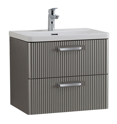 BelBagno Тумба с раковиной Due 60 подвесная Сатин ручки Хром полированный – фото-1