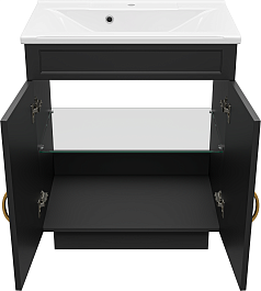 Misty Тумба с раковиной Амбра 70 черная матовая – фотография-3