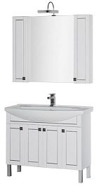 Aquanet Тумба с раковиной "Честер 105" белый/серебро – фотография-9