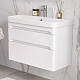 Equil Тумба под раковину Nice 80 2 ящика подвесная белая – картинка-14