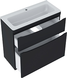 Vivon Тумба под раковину Ostin 80 напольная черная матовая – фотография-3