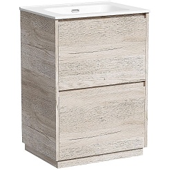 Sancos Тумба с раковиной Libra Floor 60 дуб галифакс натуральный раковина Element 61 CN7001 – фотография-1