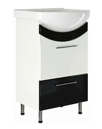 Mixline Тумба с раковиной Радуга 50 белая/чёрная – фотография-1