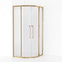 Cezares Душевой уголок Relax 304 RELAX-304-R-2-90-C-BORO 90x90 профиль брашированное золото стекло прозрачное – фотография-3