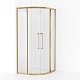 Cezares Душевой уголок Relax 304 RELAX-304-R-2-90-C-BORO 90x90 профиль брашированное золото стекло прозрачное – картинка-11