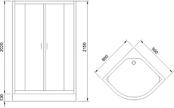 Royal Bath Душевая кабина FATO RB 90HK-TG-BL 90x90 стекло прозрачное профиль черный матовый – фотография-9