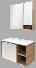 Comforty Мебель для ванной Гамбург 90 подвесная дуб сонома – фотография-5