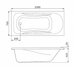 Am.Pm Акриловая ванна Sense 150x70 с каркасом W75A-150-070W-KL – фотография-4