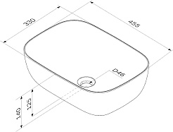 Am.Pm Мебельная накладная раковина Func 45 белая глянцевая – фотография-5