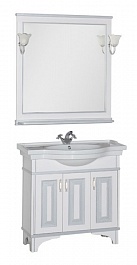 Aquanet Мебель для ванной Валенса 90 белый краколет/серебро (180240) – фотография-1