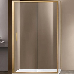 Vincea Душевой уголок Garda 150x90 VSR-1G9015CLG профиль брашированное золото стекло прозрачное – фотография-1