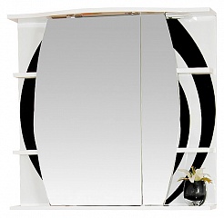 Misty Зеркальный шкаф Каролина 70 R черное стекло – фотография-1