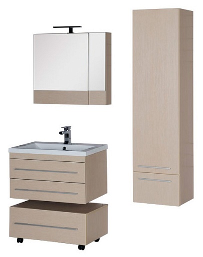 Aquanet Тумба с раковиной Нота 75 подвесная светлый дуб (171489) – картинка-3