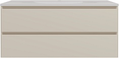 Vincea Тумба с раковиной с покрытием из гелькоута Luka Soft-Touch 100 подвесная бежевая матовая
