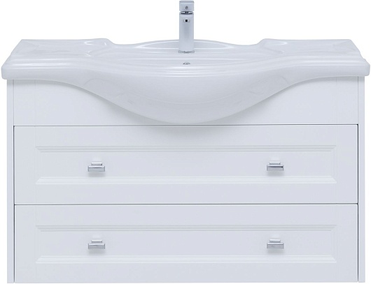 Aquanet Мебель для ванной Монте 85 подвесная белая матовая – фотография-4