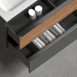 Sancos Мебель для ванной Delta 60 дуб красный/графит – фотография-11