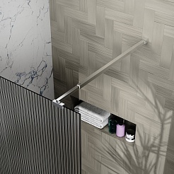 Azario Душевая перегородка Walk-in 100/195 рифленое стекло профиль матовый графит – фотография-6