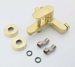 Aquatek Смеситель для ванны с душем Ника AQ1840BG золото шлифованное – фотография-2