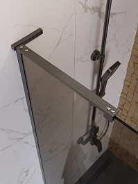 BelBagno Душевая перегородка Uno UNO-L-1-TB-100-BR-GM 100x200 профиль оружейная сталь стекло бронза – фотография-5