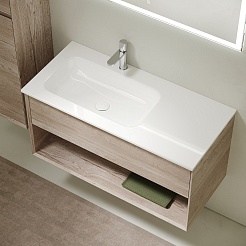 Sancos Тумба с раковиной Marmi 1.0 100 L дуб галифакс натуральный раковина Grace 101 L CN7014 – фотография-2