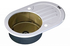 Zorg Кухонная мойка "Inox Glass" GL-7851-OV-WHITE-BRONZE – фотография-1