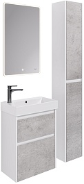 Dreja Мебель для ванной Slim 55 подвесная белая/бетон – фотография-3