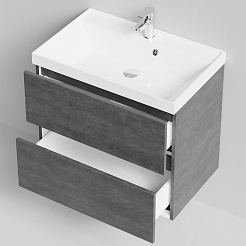 Водолей Тумба под раковину Бест 70 подвесная серый камень – фотография-5