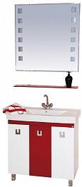 Misty Мебель для ванной Эллада 75 красно-белая – фотография-1