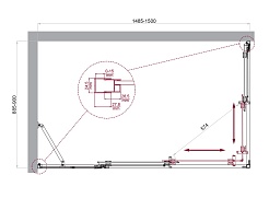 BelBagno Душевой уголок Luce 150/90 LUCE-AH-21-150/90-C-Cr профиль хром стекло прозрачное – фотография-3