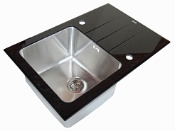 Zorg Кухонная мойка "Inox Glass" GL-5077-BLACK – фотография-1