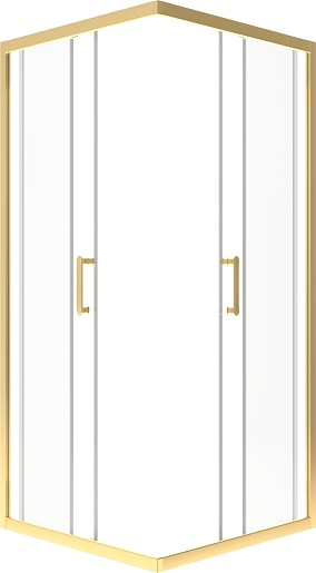 Triton Душевой уголок Фикс-Голд 90x90 стекло прозрачное профиль золото – фотография-2
