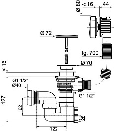 Jacob Delafon Слив-перелив для ванны E6D159-CP – фотография-2