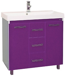Misty Тумба с раковиной Джулия QVATRO 75, 3 ящика, сиреневая – фотография-1