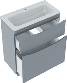 Vivon Тумба под раковину Ostin 70 напольная серая матовая – фотография-3