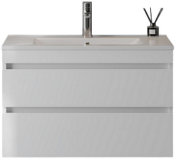 Teymi Тумба с раковиной Laina 80 подвесная белая матовая – фотография-1