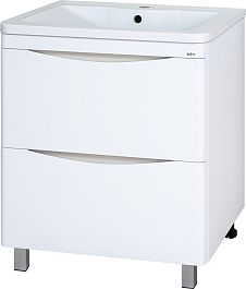 Misty Тумба под раковину Атлантик 100 2 ящика белая – фотография-1