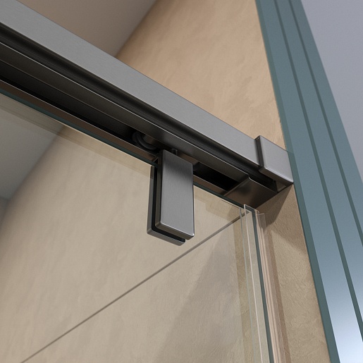 BelBagno Душевая дверь в нишу Soft Close-1 SOFT_CLOSE-1-BF-1-140-C-GM 140x200 профиль оружейная сталь стекло прозрачное – картинка-9