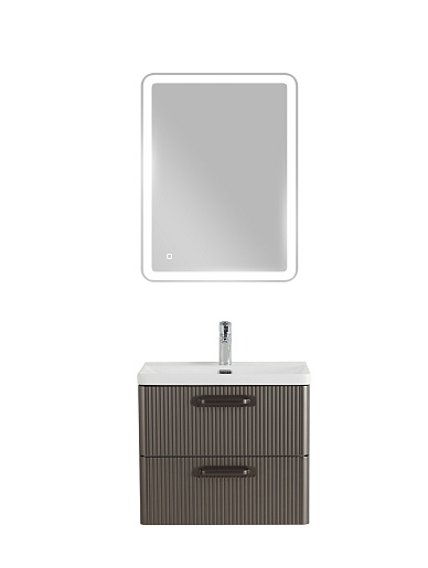 BelBagno Тумба с раковиной Due 50 подвесная Оружейная сталь ручки Матовый тёмный никель – картинка-15