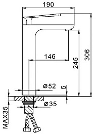 Frap Смеситель для раковины H52 F1052-57 черный – фотография-2