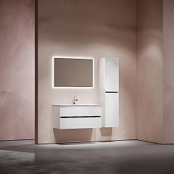 Sancos Тумба с раковиной Urban 100 белый глянец раковина Element 101 CN7003 – фотография-9