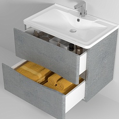 Водолей Мебель для ванной Adel 80 подвесная горный камень – фотография-8