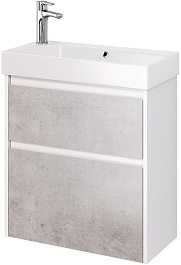 Dreja Мебель для ванной Slim 65 подвесная белая/бетон – фотография-6