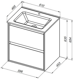 Aquanet Тумба под раковину Милан 60 подвесная дуб рустикальный – фотография-10